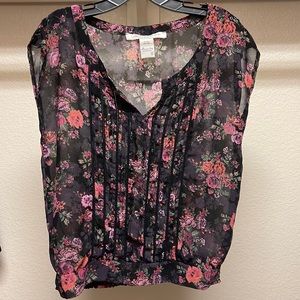 Sheer floral blouse